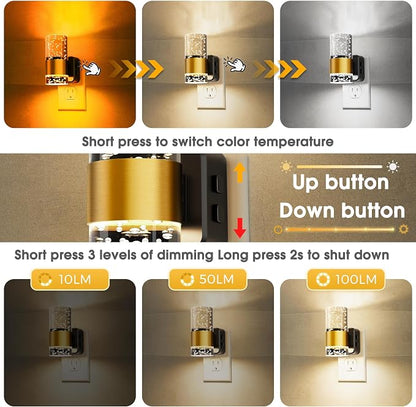 Night Lights Plug into Wall 2 Pack, Dimmable Night Light - Image 2