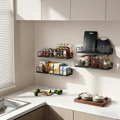 Floating Shelves for Wall, 4 Sets Rustic Wall Mounted Shelves - Image 5