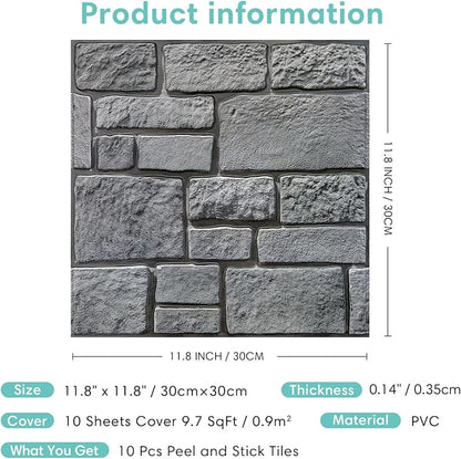 Commomy 3D Faux Stone Peel and Stick Wall Tiles - Image 6