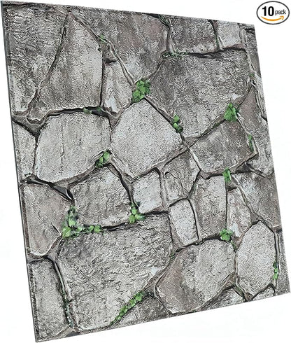 3D Panels Peel and Stick, Simulated Stone Wall, PVC Waterproof Self Adhesive by Stunningwallpanels
