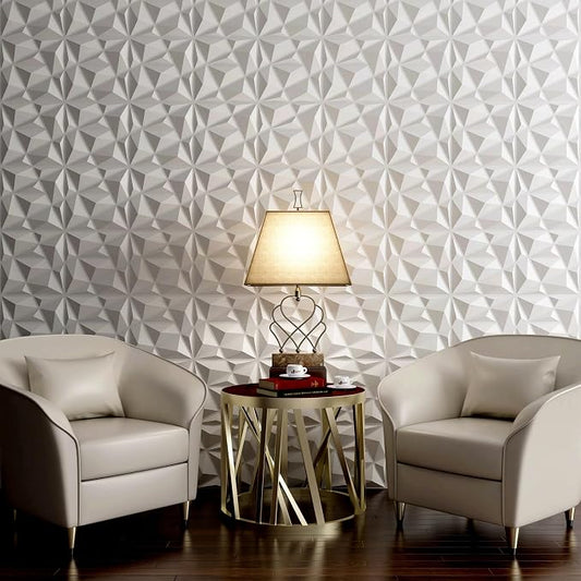 MIX3D 33 Pack 3D Wall Panels, Modern Diamond Textured Design - Image 2