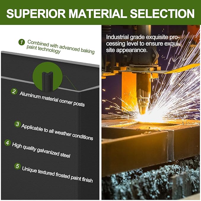 Planter Box Rectangular Block - 24×16×12IN Galvanized Steel Metal Long Box Planter Easy Installation Modern Outdoor Tall Planters All-Weather Use with Drainage Holes for Patio/Porch(Black)