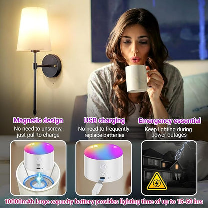YHCDLAMP Battery Operated Wall Sconce Light - Image 3