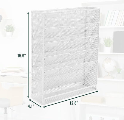 EASEPRES 6 Tier Mesh Hanging Wall File Organizer, Desk Vertical Mail Paper - Image 2