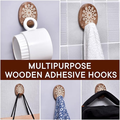 Indian Shelf Brown Style 6 Wood Wall Hooks - Image 6