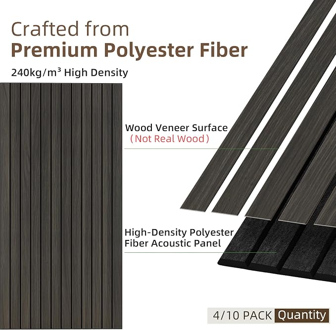 TO-TH Wood-Look Sound Panels, 4 Pack 47.2” x 23.6” Soundproof Wall Panels - Image 2
