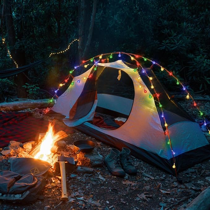 2 Pack Globe String Lights Indoor Bedroom Battery Operated, 16.4ft 50LED Crystal Fairy Light IP44 Waterproof Outdoor Hanging Decorative Lights for Home Tent Patio Garden Party Decor