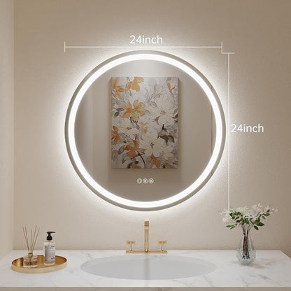 LOVESPEJO 24" Round LED Bathroom Mirror - Image 7