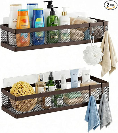 PUSDON 16.5-Inch Extra Long Slim Mesh Shower Caddy, Wall Mounted Bathroom by PUSDON