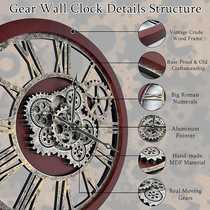 HOIBAI Large Wall Clock, 18 Inch Wall Clocks - Image 3
