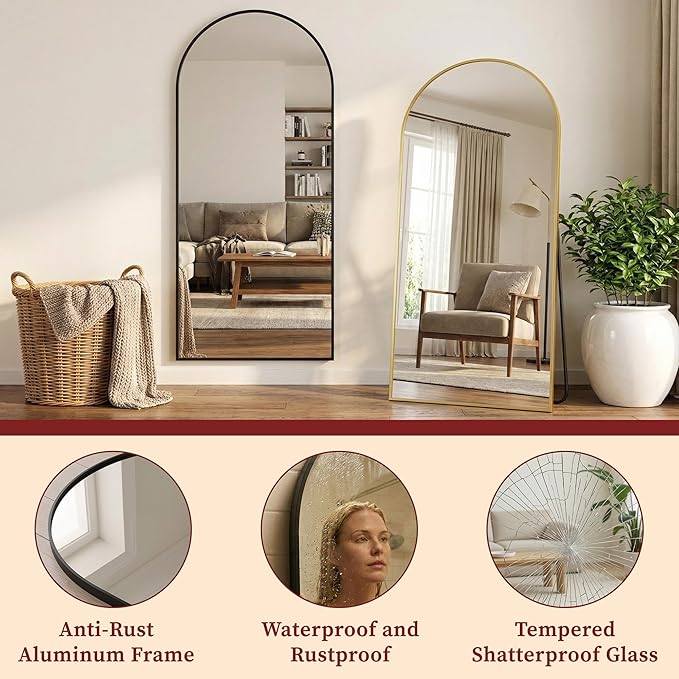 Suidia 88"x44" Arched Full Length Mirror - Image 6