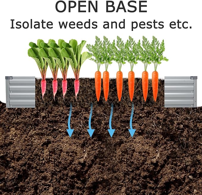 8x2x1.5ft Galvanized Raised Garden Bed,Outdoor Planter Box Metal Patio Kit Planting Bed for Vegetables Flowers Herb,Silver