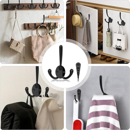 ZAYBOD 10 Pack Heavy Duty Wall Mounted Black Coat Hooks - Image 4