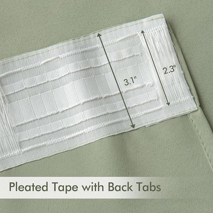 MIULEE Sage Green Back Tab Blackout Curtains 63 Inch Length 2 Panels Set - Image 4
