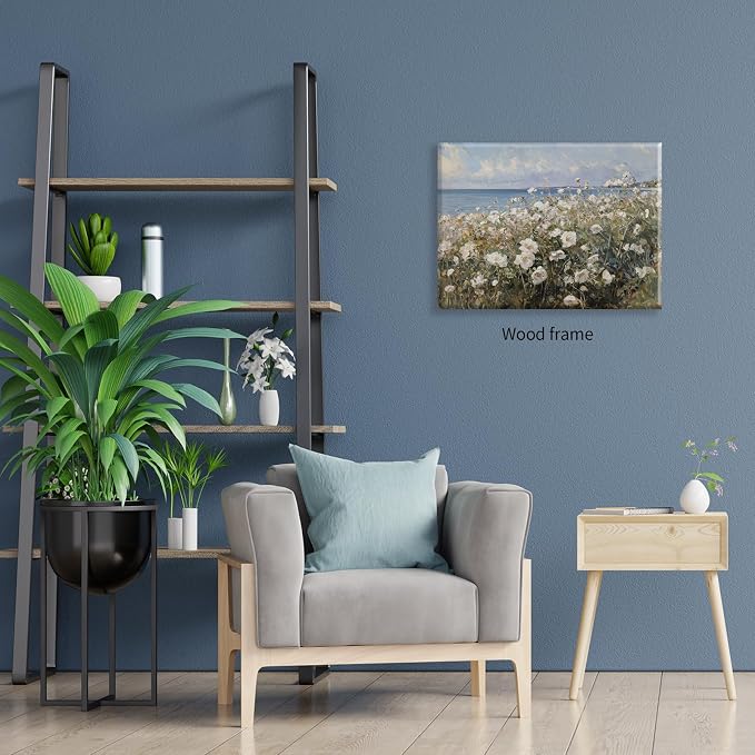 Nature Landscape Wall Art Coastal Wildflower Poster 24X36 inch Framed French - Image 3