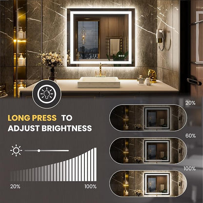 LOAAO 40"x34" LED Bathroom Mirror - Image 3
