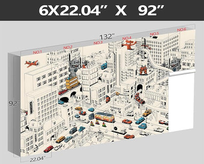 XMPMBM-Cartoon Comics City Nursery Room Fabric Wallpaper Kids Bedroom - Image 4