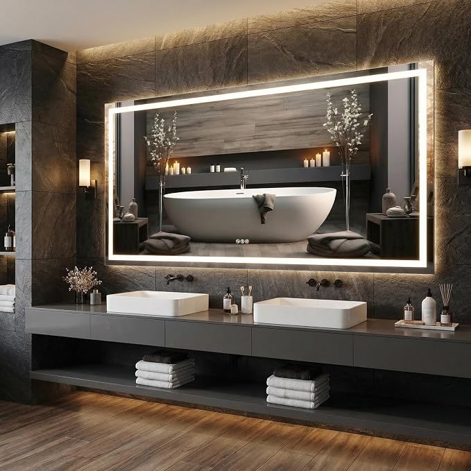 LED Bathroom Mirror 60 x 30 inch, Lighted Bathroom Vanity Mirror - Image 8