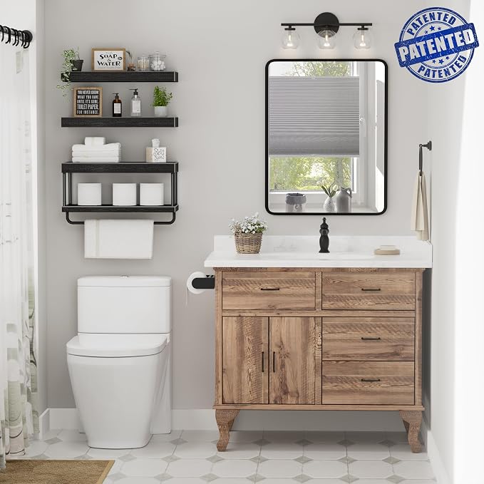 QEEIG Bathroom Floating Shelves Over Toilet - Image 2