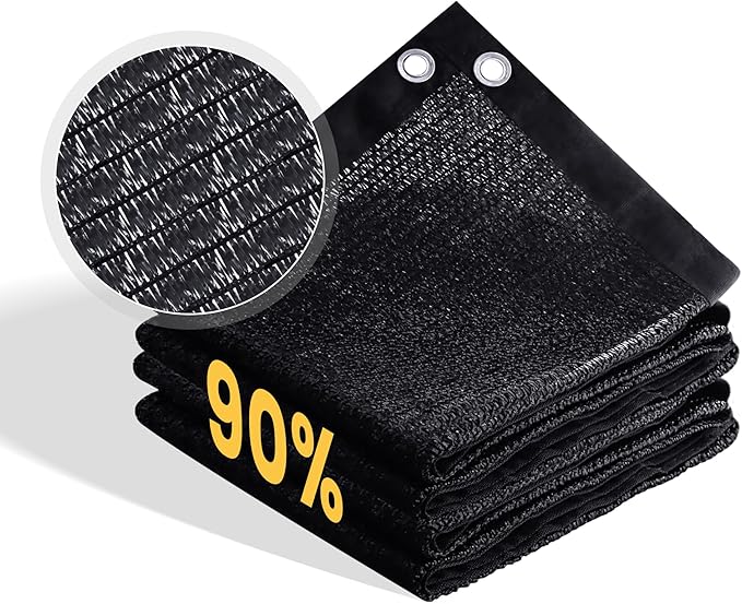 VICLLAX 90% Shade Cloth, 8x23FT Durable Black Mesh Trap with Every 3 FT Grommet, Sun Shade Fabric Netting for for Plants Cover, Greenhouse, Chicken Coop, Barn Kennel, Garden Patio