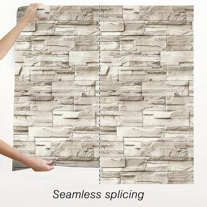 Jeweluck Stone Wallpaper Peel and Stick Brick Wallpaper 17.7”×236.2” Brick - Image 5