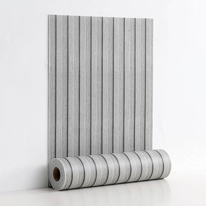 Haimin Wood Grain Slat Wall Panels Peel and Stick Faux Wood Thick Wallpaper - Image 9