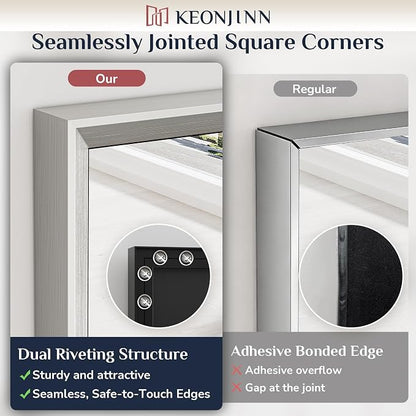Keonjinn 40 x 24 Inch Brushed Nickel Bathroom Mirrors - Image 4