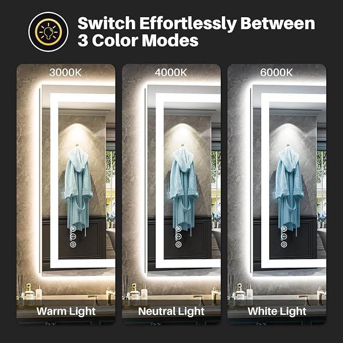 Briivue 24x32 Inch LED Bathroom Mirror - Image 4