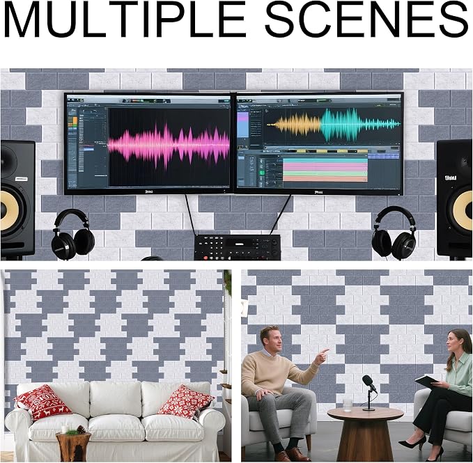 WoveN SounD Brick Acoustic Wall Panels Seamless Visual, High Density, Sound - Image 8