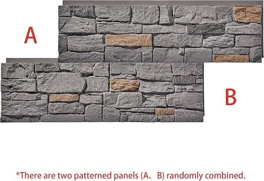 Faux Stone Wall Panels 1-Pack PU Stone Veneer Siding, Mortarless 46.25x12.88 - Image 2