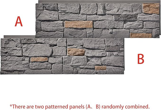 Faux Stone Wall Panels 2-Pack PU Stone Veneer Siding, Mortarless 46.25x12.88 - Image 2