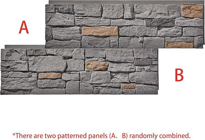 6-Pack Faux Stone Wall Panels PU Stone Veneer Siding, Mortarless 46.25x12.88 - Image 2