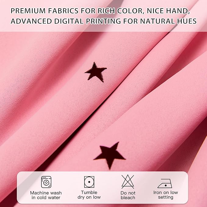 XiDi Pink Blackout Curtains, Room Darkening Curtains - Image 6