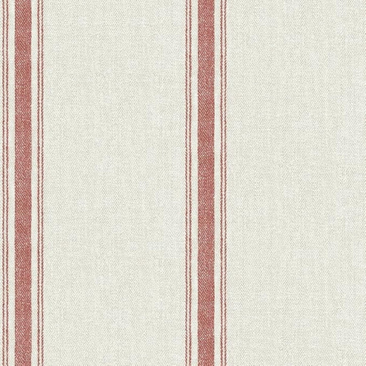 Chesapeake 3115-12464 Linette Burnt Sienna Fabric Stripe Wallpaper, Burnt Sienna by Chesapeake