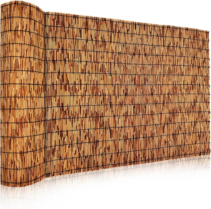Natural Reed Fencing, Decorative Bamboo Fence Rolls Handwoven Friendly Sun Shade by Unknown