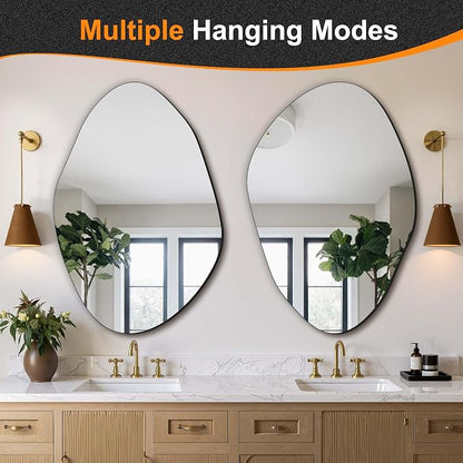 Delma Irregular Wall Mirror, Frameless Decorative Mirror - Image 6
