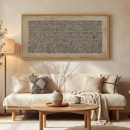 Large Framed Abstract Wall Art for Living Room, Neutral Wabi Sabi Black Brown - Image 8