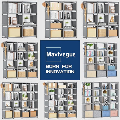 Mavivegue Book Shelf, 16 Cube Storage Organizer, DIY Bookcase, Metal Cube - Image 7