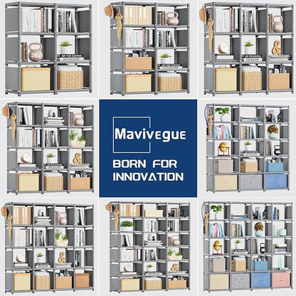 Mavivegue Book Shelf, 16 Cube Storage Organizer, DIY Bookcase, Metal Cube - Image 7
