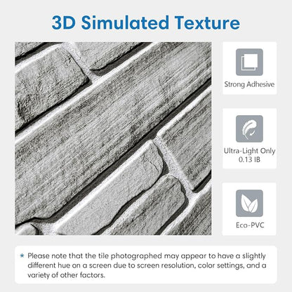 COMSTICKC Peel and Stick Faux Stone Wall Sticker Wall Panels, Not Real Stone - Image 3