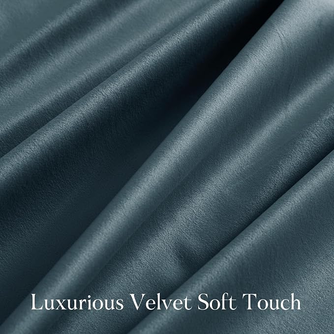 NICETOWN Blue Velvet Curtains 84 inches - Image 3