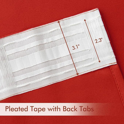 MIULEE Christmas Red Back Tab Blackout Curtains 120 Inch Long 2 Panels Set - Image 4