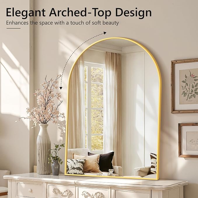 Arched Bathroom Mirror for Wall, HD Glass Over Sink for Bathroom - Image 3