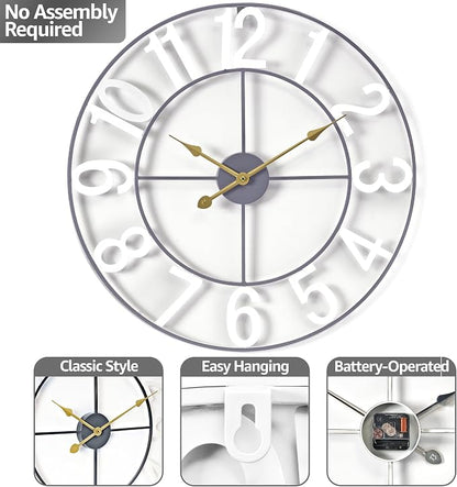 Sorbus Large Wall Clock for Living Room Decor - Image 4