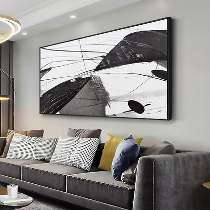 Abstract Canvas Art Home Wall Decor Black and White Abstract Wall Art Framed by VHMING