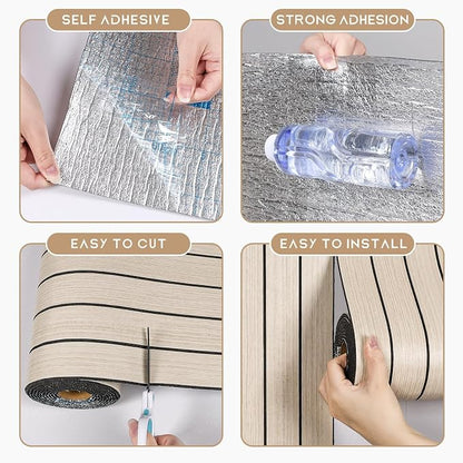 VEELIKE Coastal Oak Wood Wall Panels Peel and Stick Light Oak Wood Slat Wall - Image 8