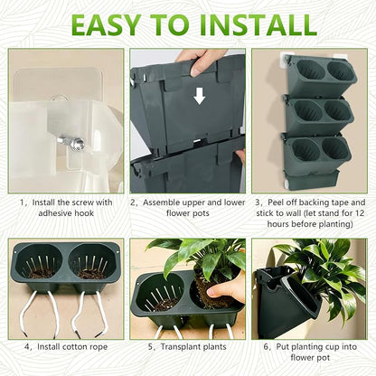 3-Tiers Vertical Wall-Mounted Planter - Image 3