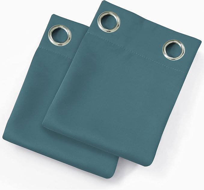 LEMOMO Sea Teal Thermal Blackout Curtains/52 x 63 Inch/Set of 2 Panels Room - Image 9