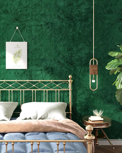 Wallercity Green Floral Leaves Felt Fabric Wallpaper Peel and Stick Soft Velvet - Image 8