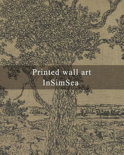 InSimSea Framed Canvas Wall Art, Vintage Sketch Landscape Painting, Rustic - Image 7